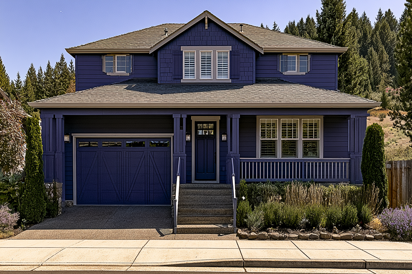 Two-story home after a full exterior repaint